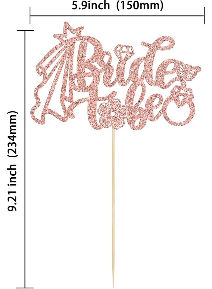 Yallazilla Bride to be Rose Gold Glitter Cake Topper for Bridal Shower, Bachelorette, Engagement Parties - Image 3